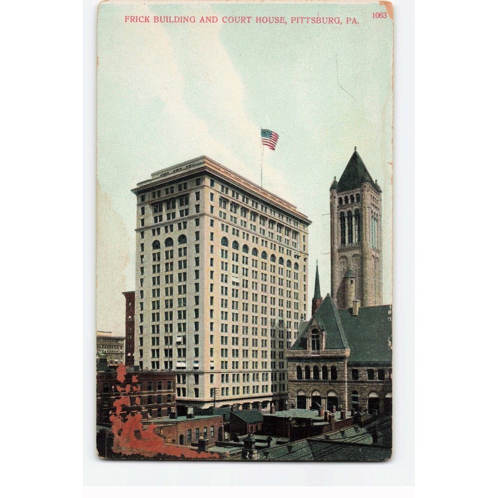 Vintage Frick Building and Court House Pittsburg PA Postcard Bosselman 1063